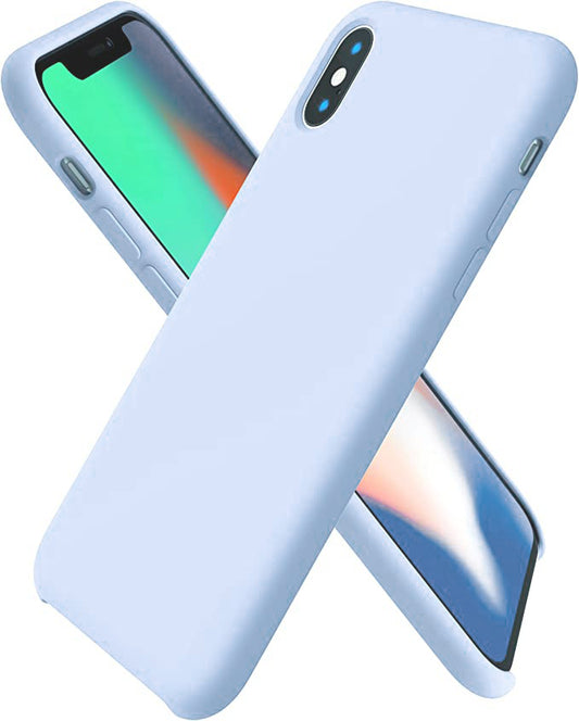 No Logo Silicone Sky Blue Hybrid Case For iPhone X iPhone XS