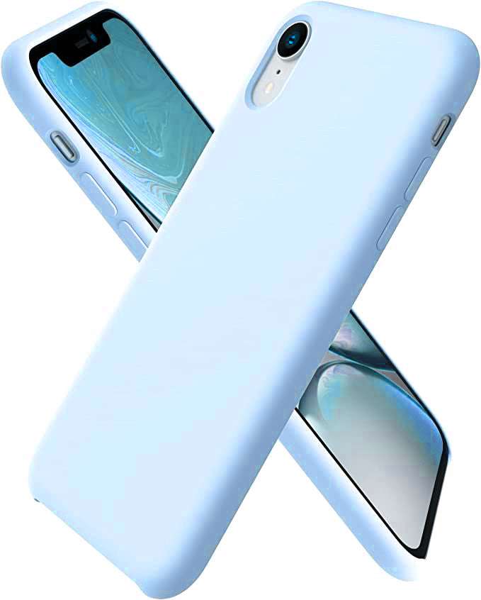 No Logo Silicone Sky Blue Hybrid Case For iPhone XR