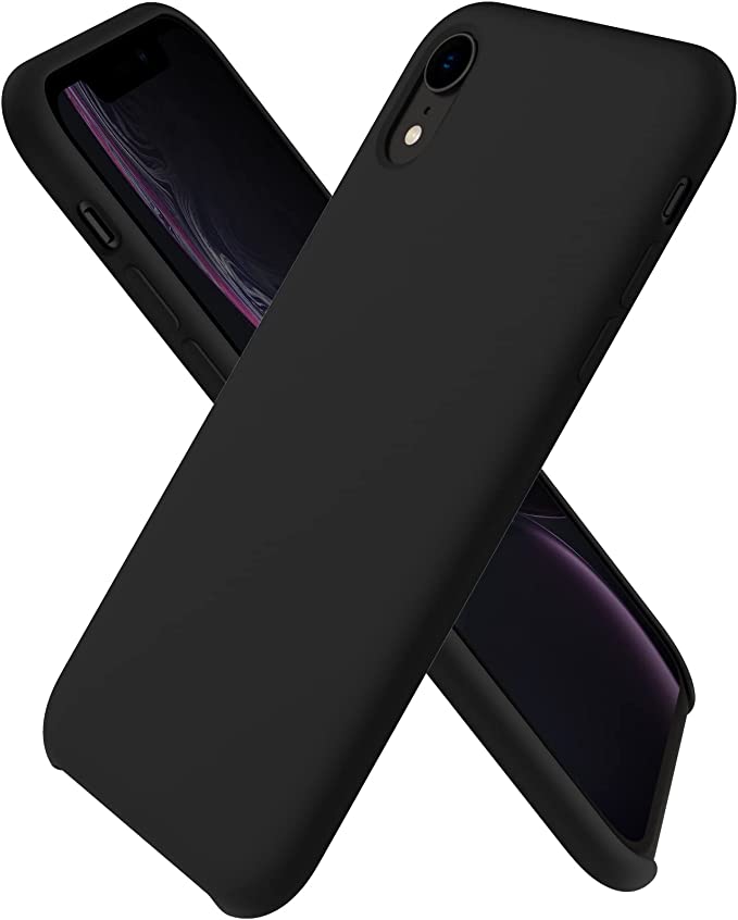 No Logo Silicone Black Case For iPhone XR