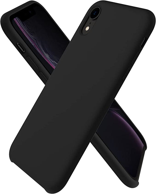 No Logo Silicone Black Case For iPhone XR