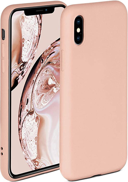 No Logo Silicone Rose Gold Case For iPhone XS MAX