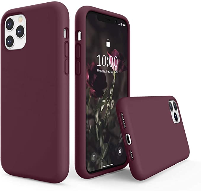 No Logo Silicone burgundy Case For iPhone 11 PRO MAX