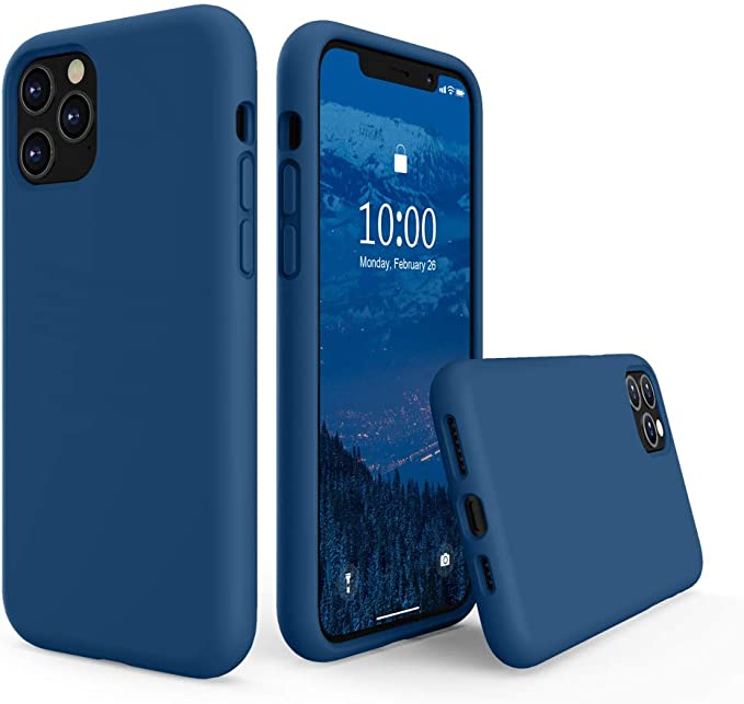 No Logo Silicone Navy Blue Case for iPhone 11 Pro max