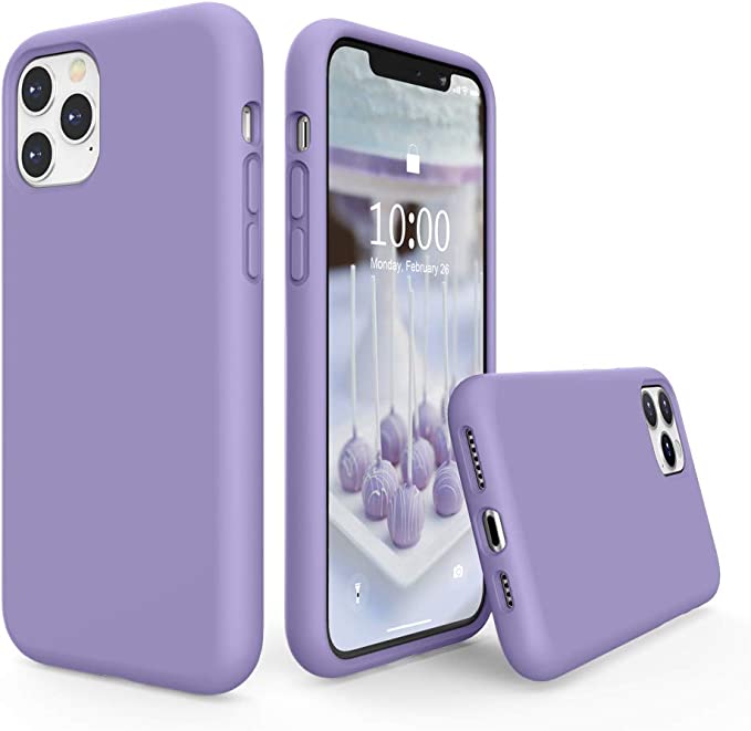 No Logo Silicone Purple Case For iPhone 11 Pro