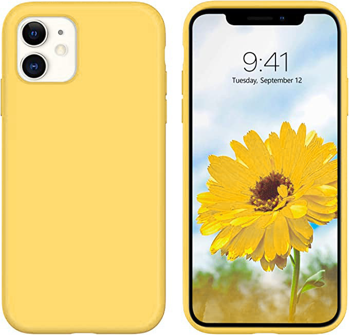 No Logo Silicone Yellow Hybrid Case For iPhone 11 PRO