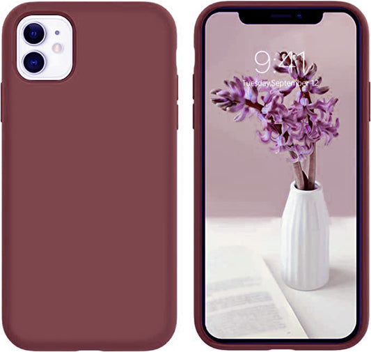 No Logo Silicone burgundy Case For iPhone 11 PRO
