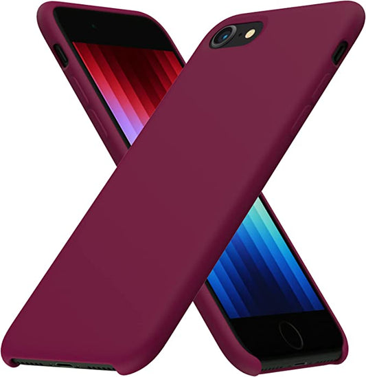No Logo Silicone burgundy Case For iPhone 7 iPhone 8