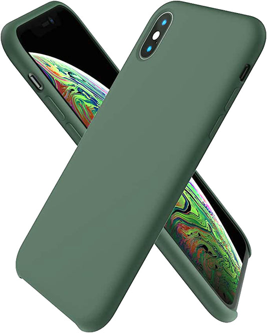 No Logo Silicone Green Case For iPhone X iPhone XS