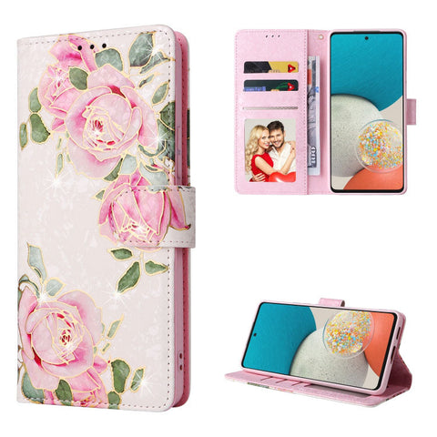 Pink ROSE BRONZING Wallet Case Samsung S23