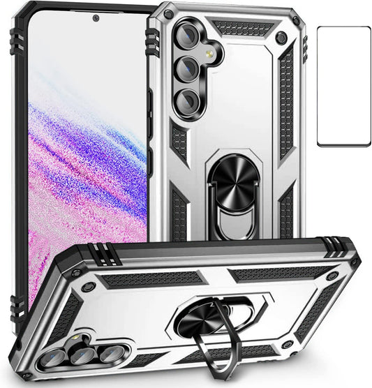Silver Hybrid Ring Case for Samsung A54 5G