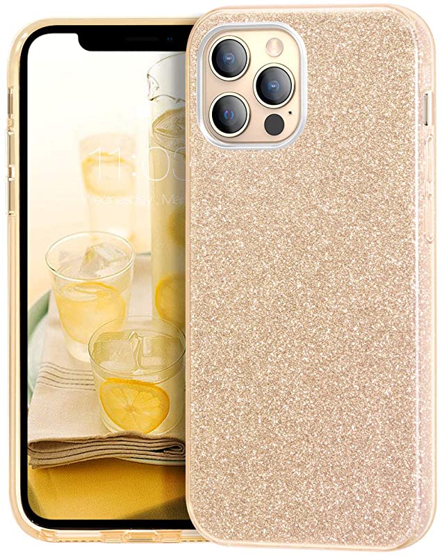 Glitter Silicone Gold Case For iPhone 14 iPhone 13