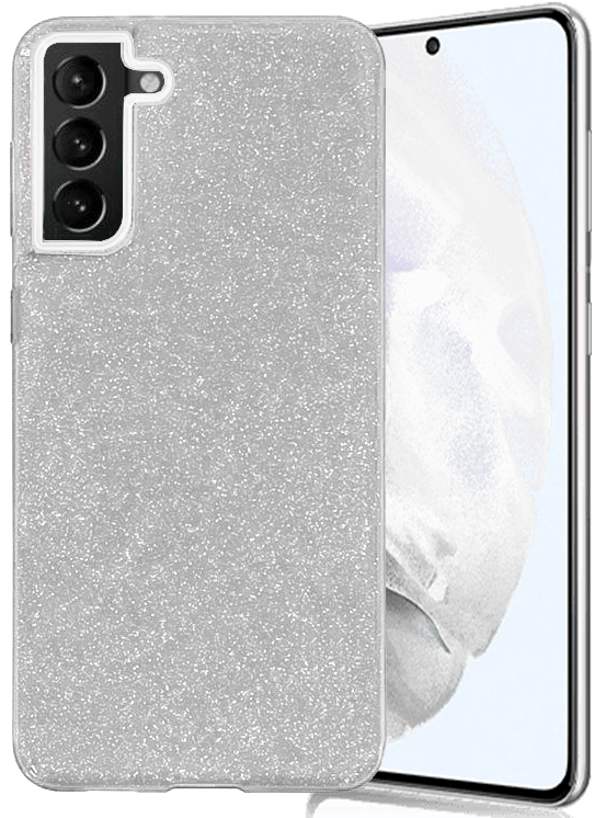 Glitter Silicone Case For Samsung S23 Silver
