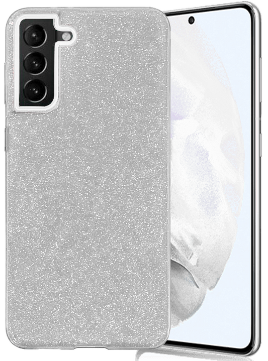 Glitter Silicone Case For Samsung S23 Silver