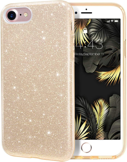 Glitter Silicone Gold Case For iPhone 7 iPhone 8