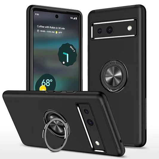 Black Hybrid Ring Case for Google Pixel 7a