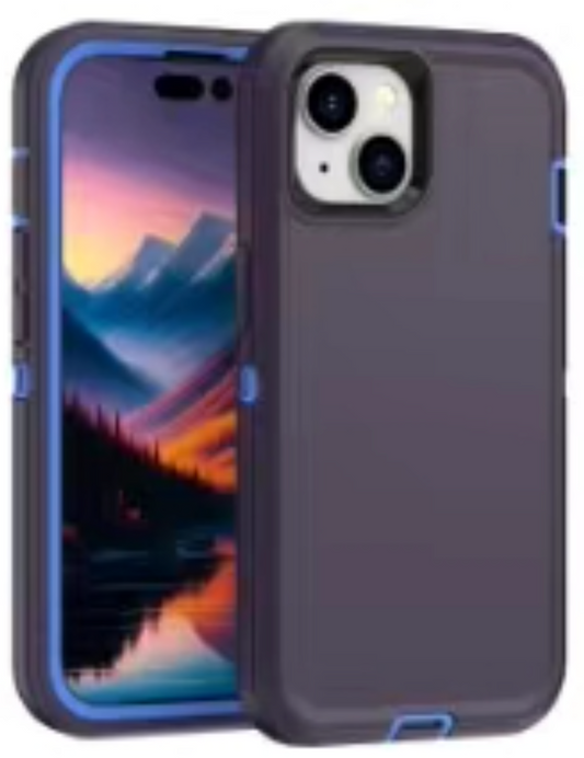 Defender Case for iPhone 15 Plus (Black and Navy Blue)