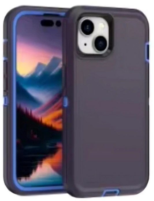 Defender Case for iPhone 15 Pro Max (Black and Navy Blue)