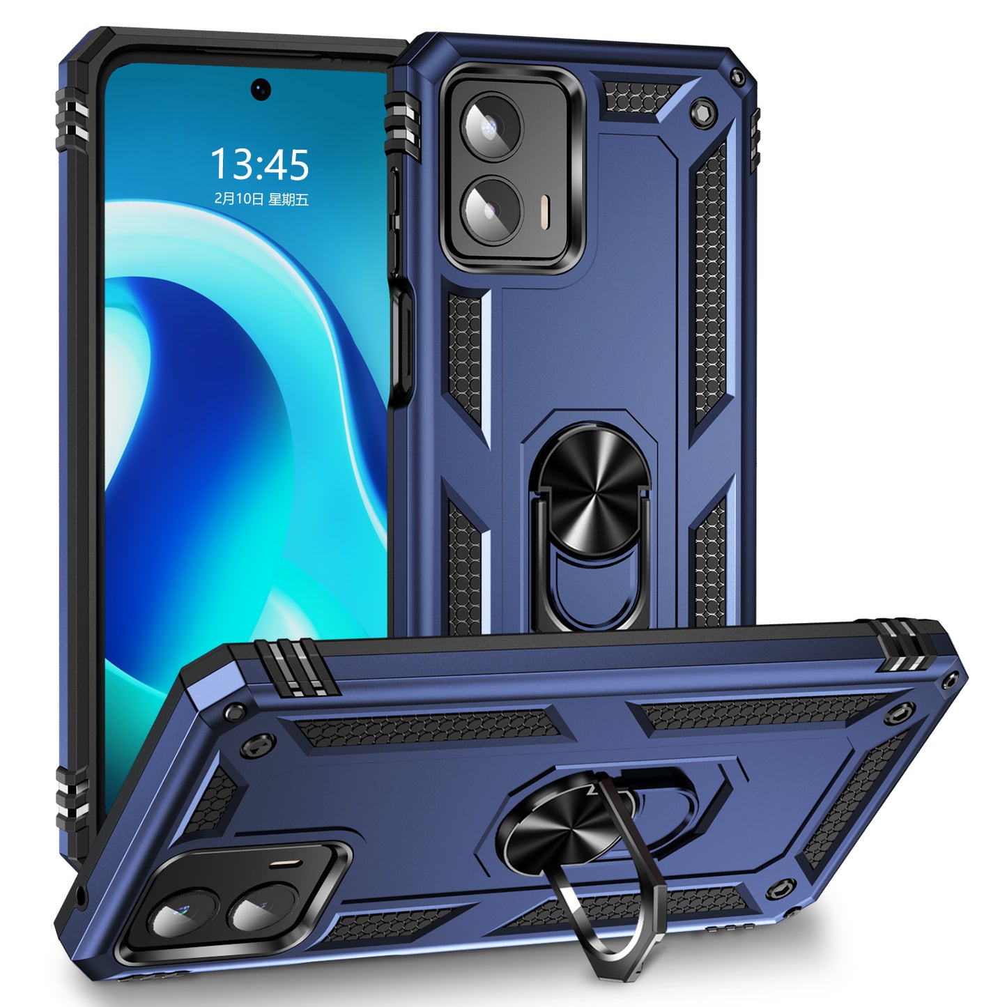 Blue Navy Hybrid Ring Case for Motorola G 5G 2023