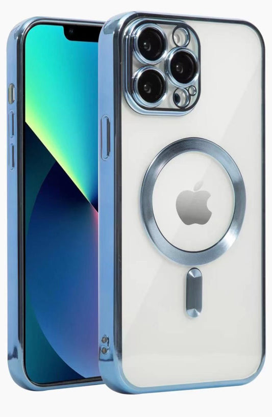 Clear Case Magsafe Camera Lens For iPhone 15 Blue