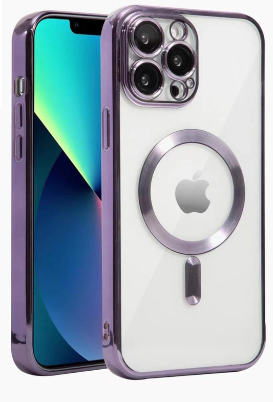 Clear Case Magsafe Camera Lens For iPhone 15 Plus Purple