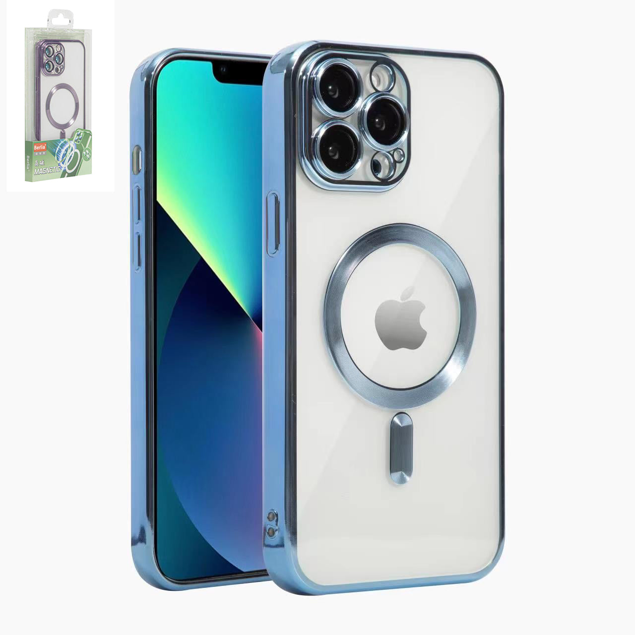 Clear Case Blue Magsafe Camera Lens For iPhone 13 PRO MAX