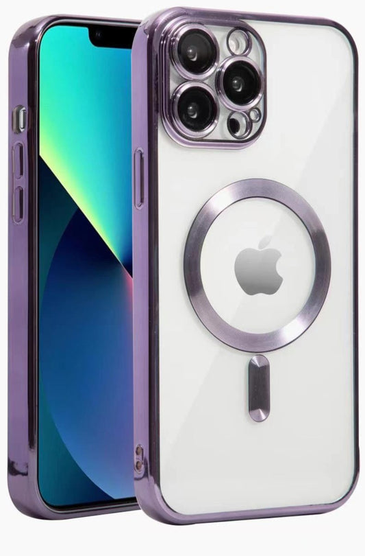 Clear Case Magsafe Camera Lens For iPhone 15 Purple