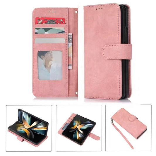 Wallet Leather Case For Samsung Z5 FOLD Rose Gold