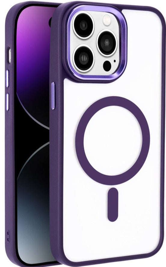 Clear MagSafe Case for iPhone 15 Purple