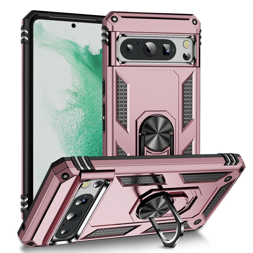Rose Gold Hybrid Ring Case for Google Pixel 8 PRO