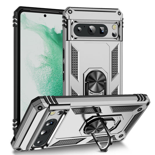 Silver Hybrid Ring Case for Pixel 8
