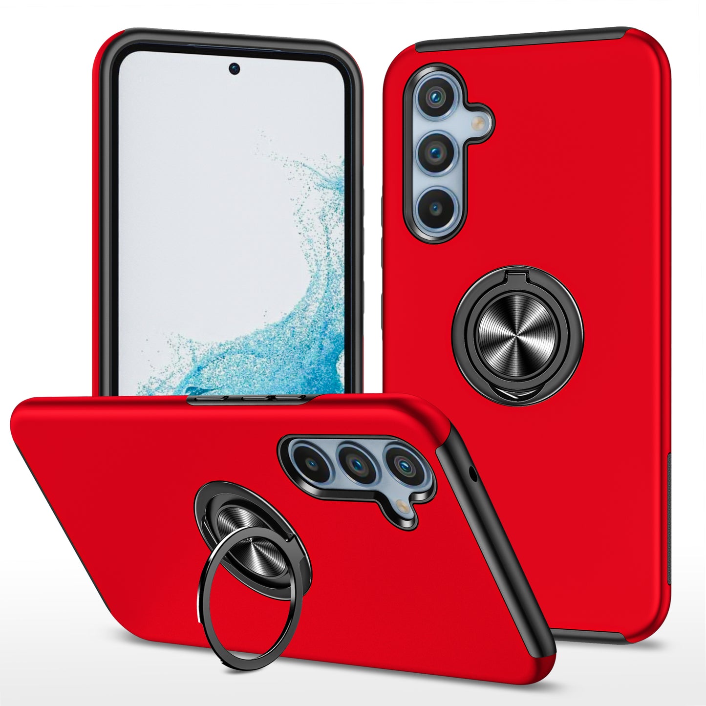 Hybrid Ring Case for Samsung S23 FE Red