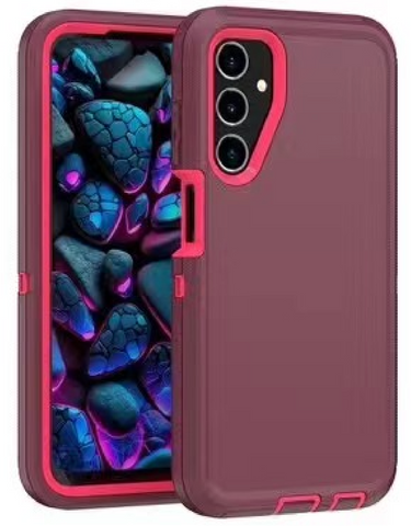 Defender burgundy With Pink Case for Samsung S23 FE