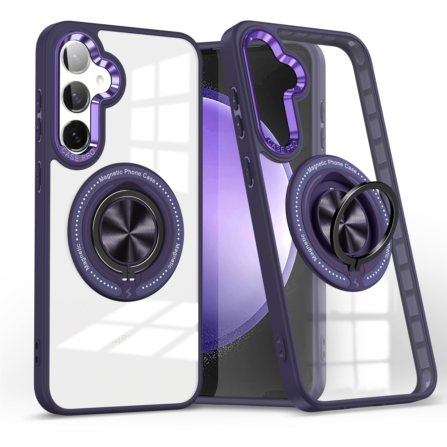 Clear Back With Purple Ring Magsafe Case Samsung S23 FE