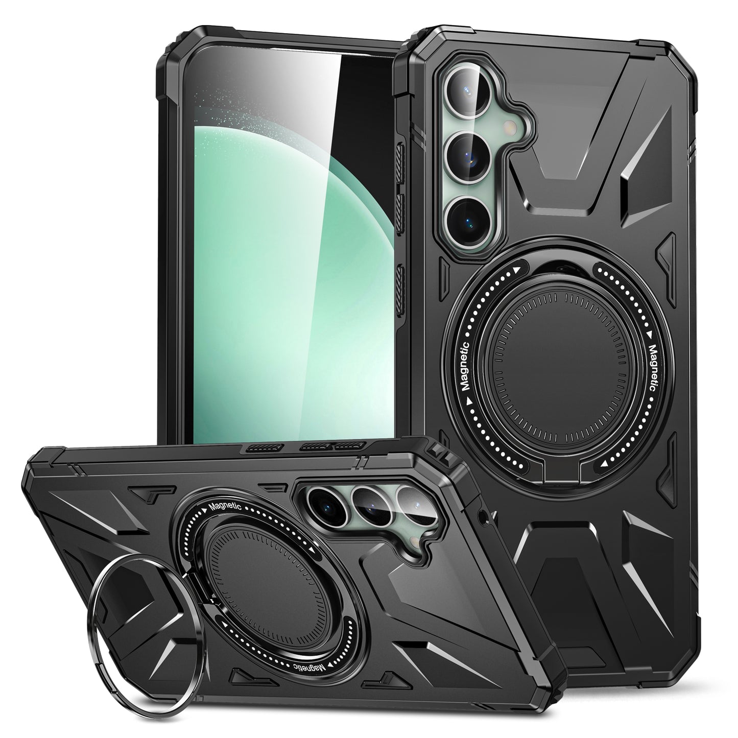 Black Back Case With Ring Magsafe Case Black S23 FE