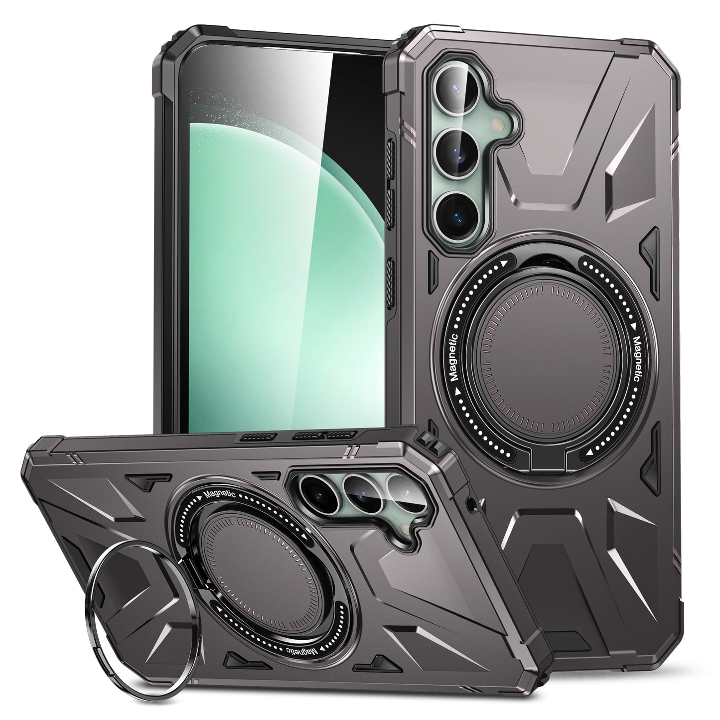 Grey Back Case With Ring Magsafe Case S23 FE