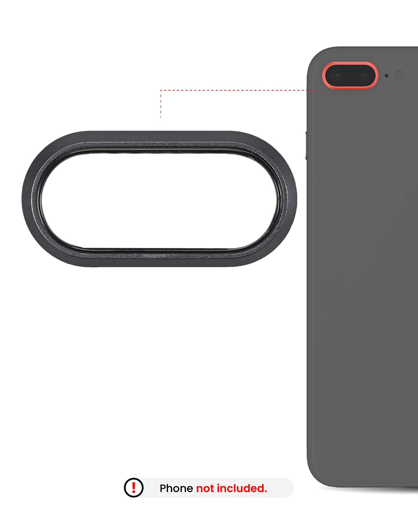 Back Camera Bezel Ring Only For iPhone 8 Plus (Space Gray) (10 Pack)