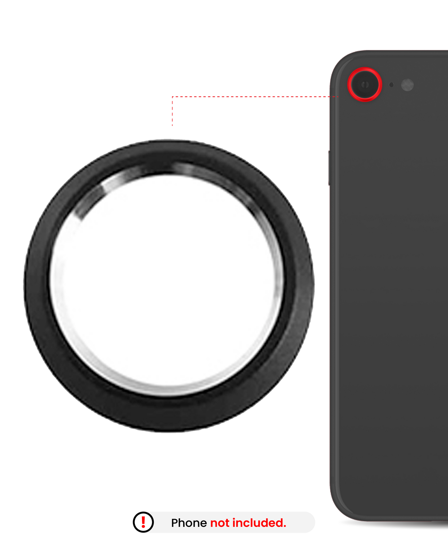 Back Camera Bezel Ring Only For iPhone 8 (Space Gray) (10 Pack)