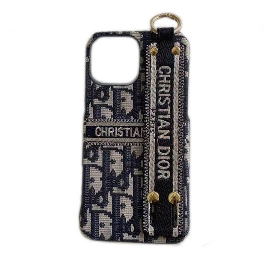 iPhone 15 Pro Max Rear Card Flip Side Case With Wristband