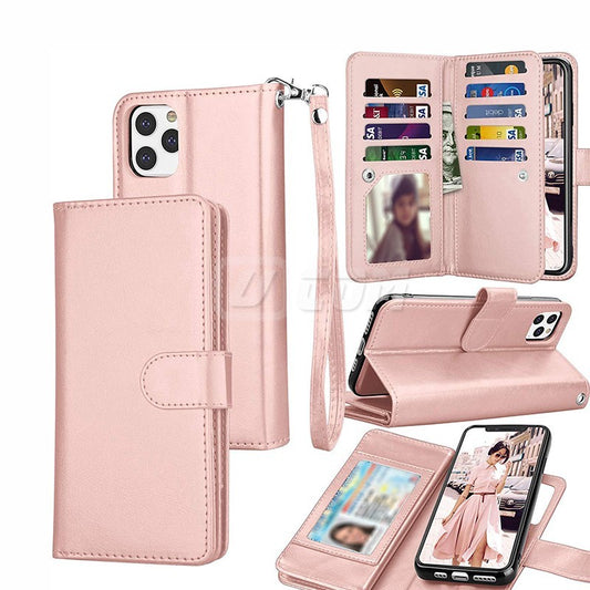 Wallet Case With Extra Card Slots For iPhone 15 Pro Max (Rose Gold)