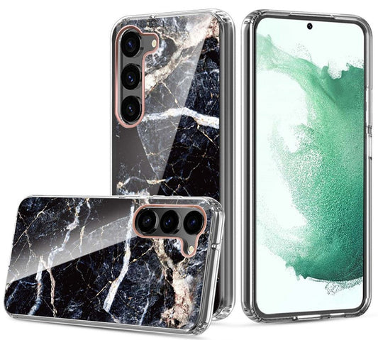 Graphic Clear Case for Samsung S24 (BLACK MARBLE)