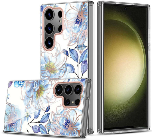 Graphic Clear Case for Samsung S24 Ultra (BLU FLOWER)