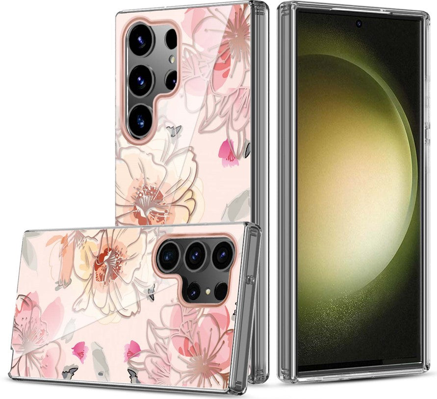 Graphic Clear Case for Samsung S24 Ultra (PINK FLOWER)