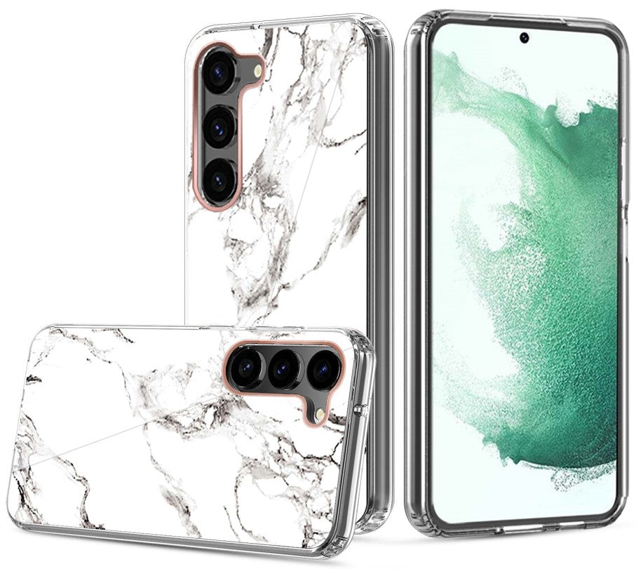 Graphic Clear Case for Samsung S24 (WHITE MARBLE)