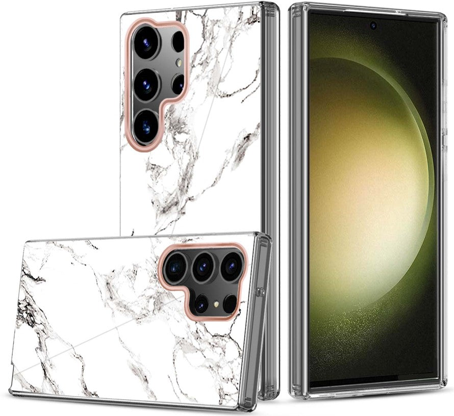 Graphic Clear Case for Samsung S24 Ultra (WHITE MARBLE)