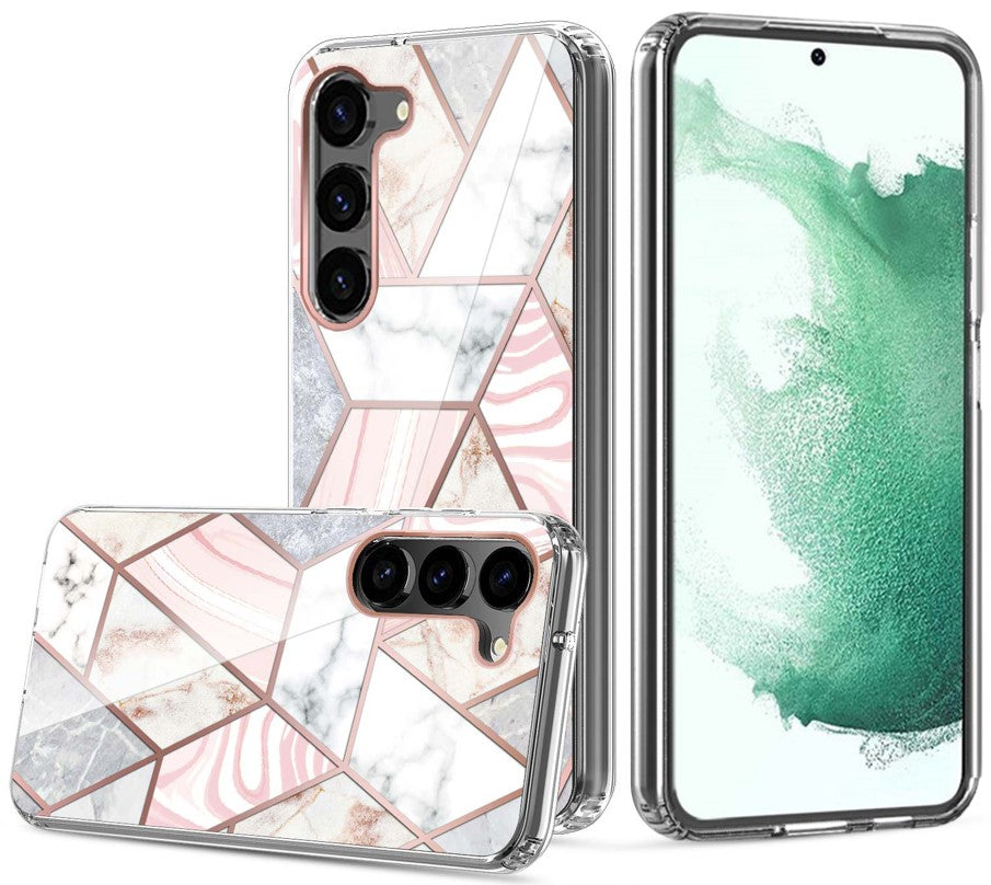 Graphic Clear Case for Samsung S24 (ZIGZAG MARBLE)