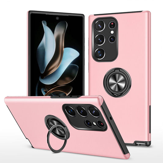 Soft Hybrid Ring Rose Gold Case For S24 Ultra