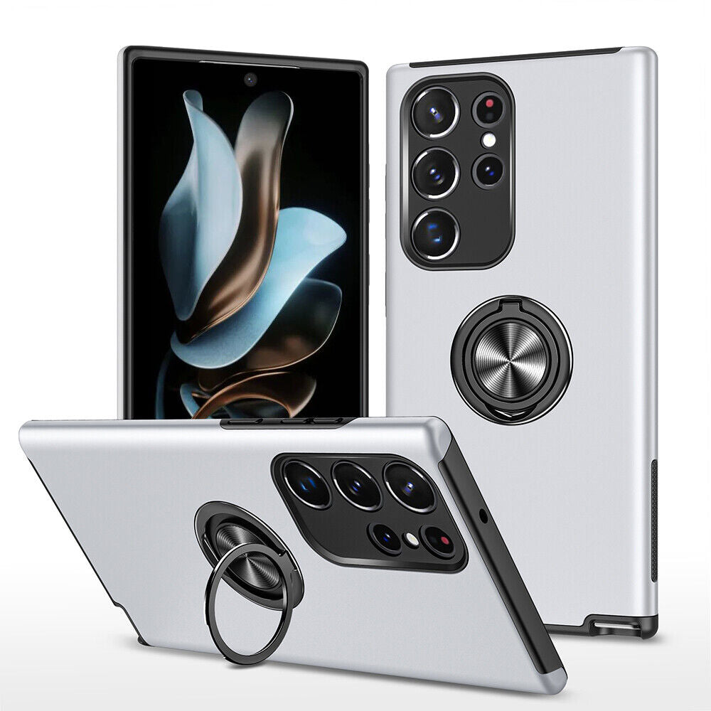 Soft Hybrid Ring Grey Case For S24 Ultra