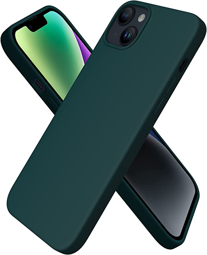 No Logo Silicone Army Green Case For iPhone 14 PLUS