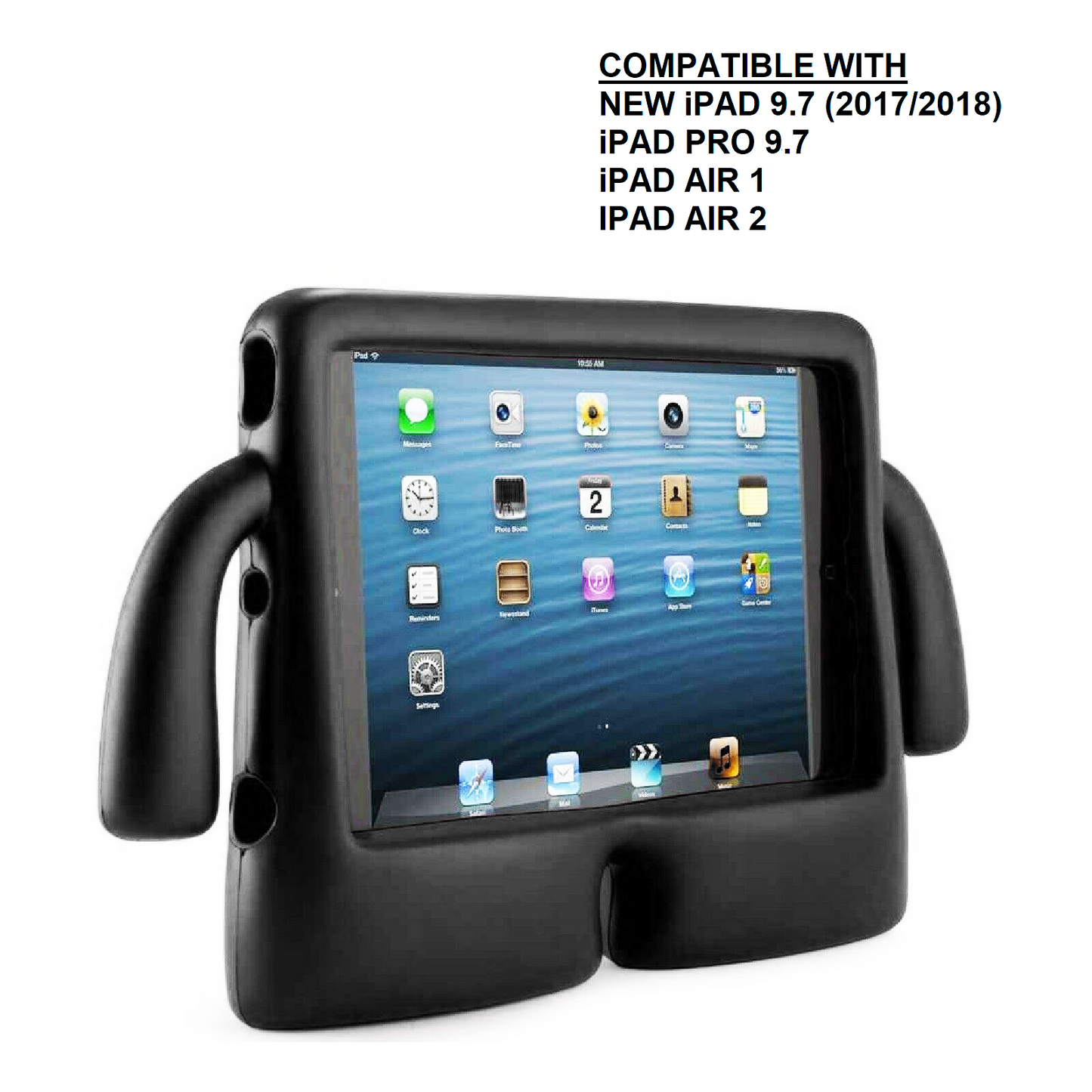 BLACK 3D SILICON KID'S CASE NEW IPAD 9.7(2018/2017)
