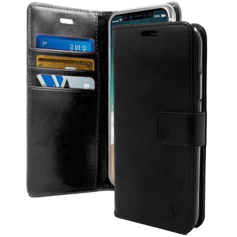 Black Wallet Case Leather For Samsung S21